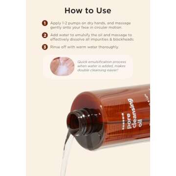 Hanskin BHA Pore Cleansing Oil, Gentle Blackhead Cleanser and Makeup Remover for Combination and Oily Skin, Korean Skincare [BHA/10.14 oz]