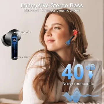 Wireless Bluetooth 5.4 Earbuds with Noise Cancelling Mic