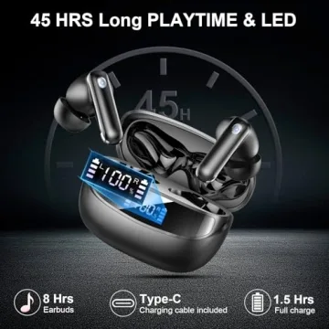 Wireless Bluetooth 5.4 Earbuds with Noise Cancelling Mic