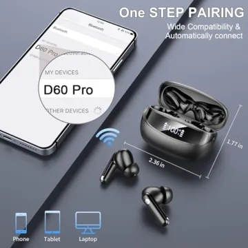 Wireless Bluetooth 5.4 Earbuds with Noise Cancelling Mic