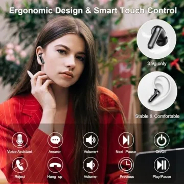 Wireless Bluetooth 5.4 Earbuds with Noise Cancelling Mic