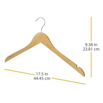 Whitmor Natural Wood Dress or Shirt Hangers (Set of 5)