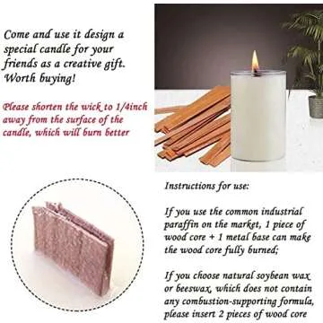PXBBZDQ Wooden Candle Wicks for Crafting Scented Candles