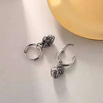 HZMAN Gothic Punk Heart Drop Earrings - Fashion Statement