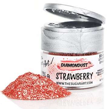 Strawberry Edible Glitter for Drinks, Cocktails, Cake Decorating, Strawberries, Chocolates & More | ...