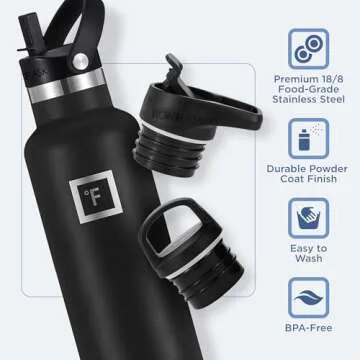 IRON °FLASK 24 Oz Leak Proof Insulated Water Bottle