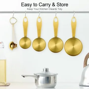 GuDoQi 9-Piece Measuring Cups and Spoons Set - Elegant Gold Finish