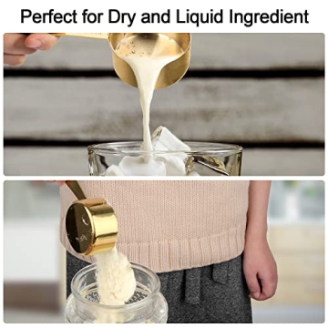 GuDoQi 9-Piece Measuring Cups and Spoons Set - Elegant Gold Finish