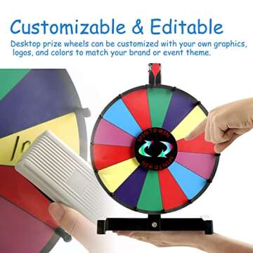 PRUNkuar 12 Inch Prize Wheel for Events and Fun Games
