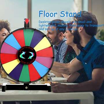 PRUNkuar 12 Inch Prize Wheel for Events and Fun Games