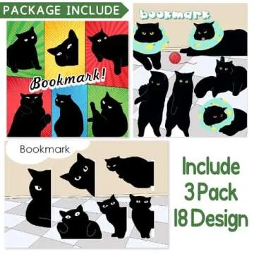 Magnetic Bookmarks - 18 Pieces Assorted Cute Book Markers Clip Set for Teachers Students Book Lovers Reading, for School Office Home Supplies, Kawaii Cat Magnet Page Markers