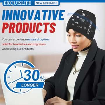 EXQUISLIFE Migraine Ice Head Wrap, Headache Relief Hat for Migraine Cap, Hot and Cold Therapy, Heada...
