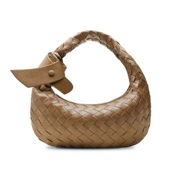 Leather Woven Bag for Women, Woven Knot Clutch Bag, Dumpling Bag Hobo Bag, Vegan Leather Top Handle ...