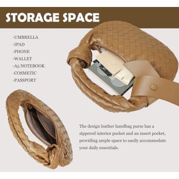 Leather Woven Bag for Women, Woven Knot Clutch Bag, Dumpling Bag Hobo Bag, Vegan Leather Top Handle Bag, Leather Purse Tote Handbag, Evening Bag, Braided Bag, Khaki