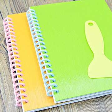 Z-one Sticker Collecting Album Reusable Sticker Book 25 Sheets Premium PP Material Super Thick Brushed Cover with a Spatula A5 Size 8.4" x 6" (Green)