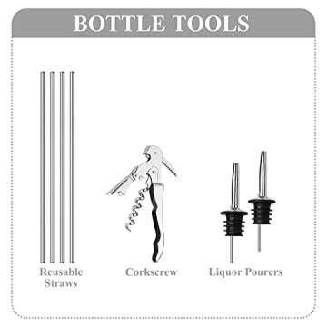 VG Cocktail Shaker Set | 14 Piece Bar Tools Kit for Home