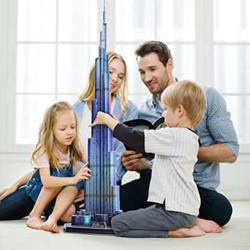 CubicFun LED Dubai Burj Khalifa Puzzle Model - Gift Idea