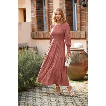 PRETTYGARDEN Puff Long Sleeve Maxi Dress for Women
