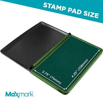 MaxMark Large Green Stamp Pad - Perfect for DIY Crafts