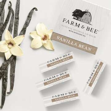 Natural Beeswax Lip Balm - Organic Moisturizer Pack of 4