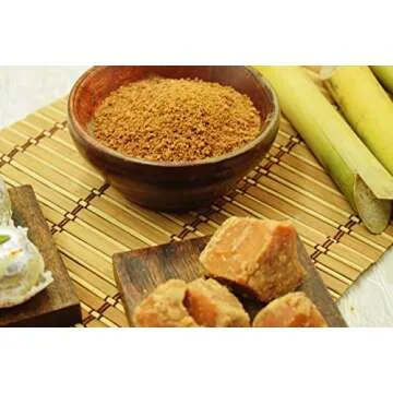 SVATV Jaggery Powder, Hand Crushed Gur Powder | Natural Sweetener | Brown Sugar | Indian Sugar Cane Substitute | No Preservatives Added | No Artificial Flavors - 227g 8oz Half Pound