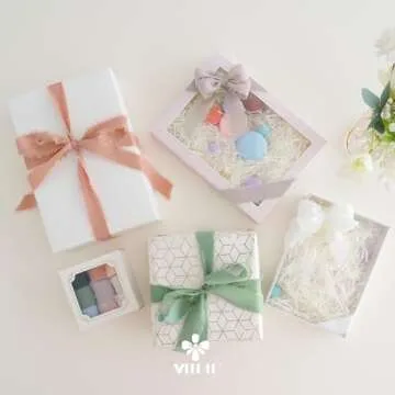 MEEDEE Chiffon Ribbon Set - 9 Colors Elegant Frayed Ribbon