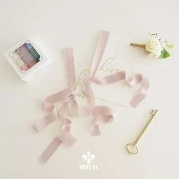 MEEDEE Chiffon Ribbon Set - 9 Colors Elegant Frayed Ribbon