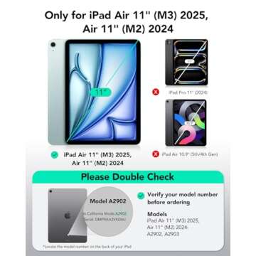 ESR iPad Air 11 Inch M3/M2 Glass Screen Protector Pack