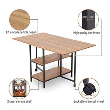 KOTPOP Folding Dinner Table for Kitchen and Dining
