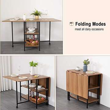 KOTPOP Folding Dinner Table for Kitchen and Dining