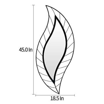 ironsmithn Wall Mirror Mounted Decorative Mirror Leaf Stylish Decor for Bathroom Vanity, Living Room...