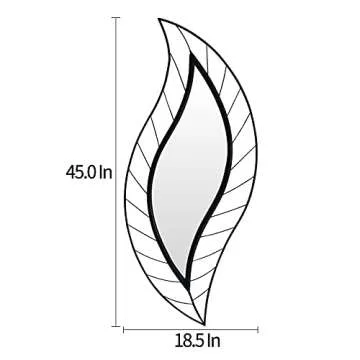 ironsmithn Wall Mirror Mounted Decorative Mirror Leaf Stylish Decor for Bathroom Vanity, Living Room...