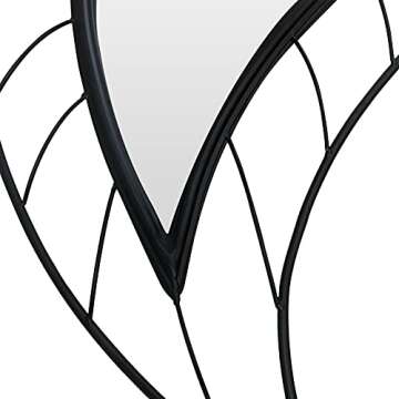 ironsmithn Wall Mirror Mounted Decorative Mirror Leaf Stylish Decor for Bathroom Vanity, Living Room or Bedroom(Black)