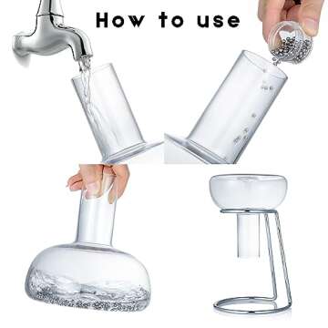 YouYah Wine Decanter Set,Red Wine Carafe with Drying Stand,Cleaning Beads and Aerator Lid,Crystal Glass,Wine Aerator,100% Hand-blown,Wine Gifts for Men (1300ML)