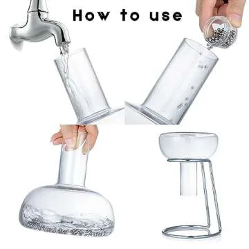 YouYah Wine Decanter Set,Red Wine Carafe with Drying Stand,Cleaning Beads and Aerator Lid,Crystal Glass,Wine Aerator,100% Hand-blown,Wine Gifts for Men (1300ML)