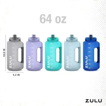 ZULU Goals 64oz Water Bottle with Time Marker & Straw