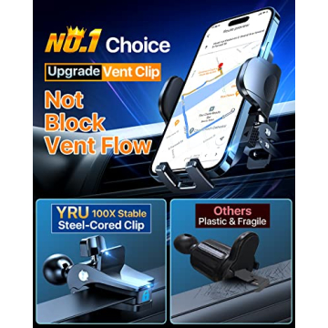 YRU Upgrade 80LBS Strong Suction Car Phone Holder
