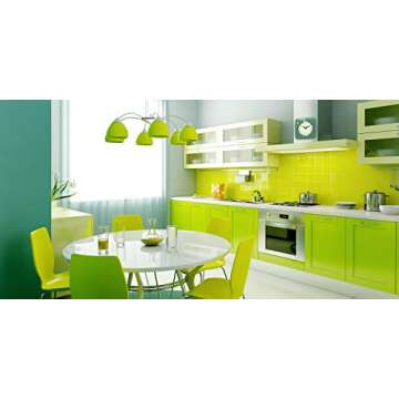 Infinity Instruments Square Silent Retro 9 inch Mid Century Modern Kitchen Diner Retro Wall Clock Quartz Sweep Movement (Green)