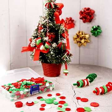 Bememo 400 Craft Buttons for Christmas DIY Projects