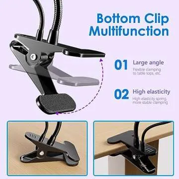 AORAEM LED Nail Lamp Double-Headed U V LED Light Quicky-Dry Nail Manicure Dryer Curing Light with Portable Gooseneck and Clamp Flash Cure U V Light for Gel Nails Professional Home DIY Salon Black