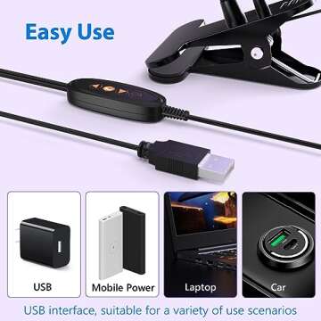 AORAEM LED Nail Lamp Double-Headed U V LED Light Quicky-Dry Nail Manicure Dryer Curing Light with Portable Gooseneck and Clamp Flash Cure U V Light for Gel Nails Professional Home DIY Salon Black