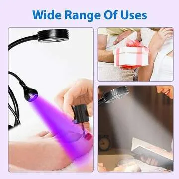 AORAEM LED Nail Lamp Double-Headed U V LED Light Quicky-Dry Nail Manicure Dryer Curing Light with Portable Gooseneck and Clamp Flash Cure U V Light for Gel Nails Professional Home DIY Salon Black