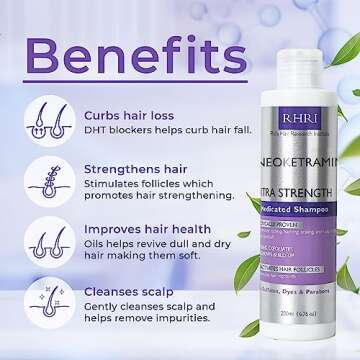 Anti Fungal Shampoo for Men & Women | Anti Dandruff, Medicated, Folliculitis Shampoo for Dry Scalp, Psoriasis, Ringworm | for Itchy, Flaky & Irritated Scalp | No Paraben & Sulphate | w/Dandruff Brush