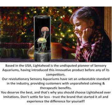 Lightahead LED Jellyfish Aquarium Lamp Round with 18 LEDs & Vibrant Multi Color Changing Light Effec...