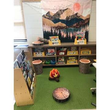 HYSEAS Decorative Round Throw Pillow, 3D Digital Print Comfortable Kids Funny Cute Wood Log Pillow Cylinder Floor Cushion for Home, Couch, Sofa, Bedroom, Living Room Decor, Trunk