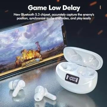 Bcaikair Wireless Earbuds with Bluetooth 5.3 & LED Display