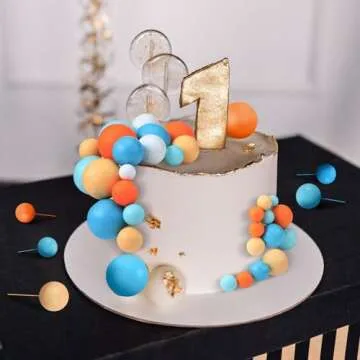 Tondiamo 108 Pcs Balls Cake Topper Balloons Cupcake Topper DIY Cake Insert Topper Foam Cake Balls Baking Decoration for Wedding Anniversary Birthday (Fresh Colors, Multi Sizes)