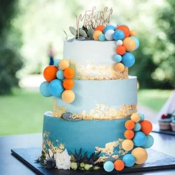 Tondiamo 108 Pcs Balls Cake Topper Balloons Cupcake Topper DIY Cake Insert Topper Foam Cake Balls Baking Decoration for Wedding Anniversary Birthday (Fresh Colors, Multi Sizes)