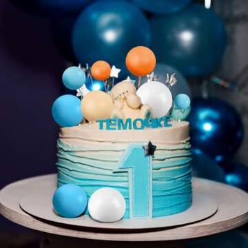 Tondiamo 108 Pcs Balls Cake Topper Balloons Cupcake Topper DIY Cake Insert Topper Foam Cake Balls Baking Decoration for Wedding Anniversary Birthday (Fresh Colors, Multi Sizes)