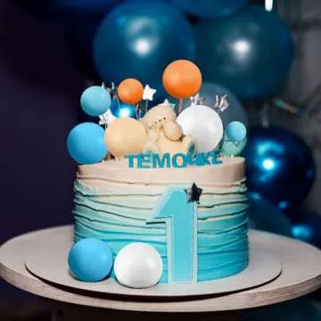 Tondiamo 108 Pcs Balls Cake Topper Balloons Cupcake Topper DIY Cake Insert Topper Foam Cake Balls Baking Decoration for Wedding Anniversary Birthday (Fresh Colors, Multi Sizes)